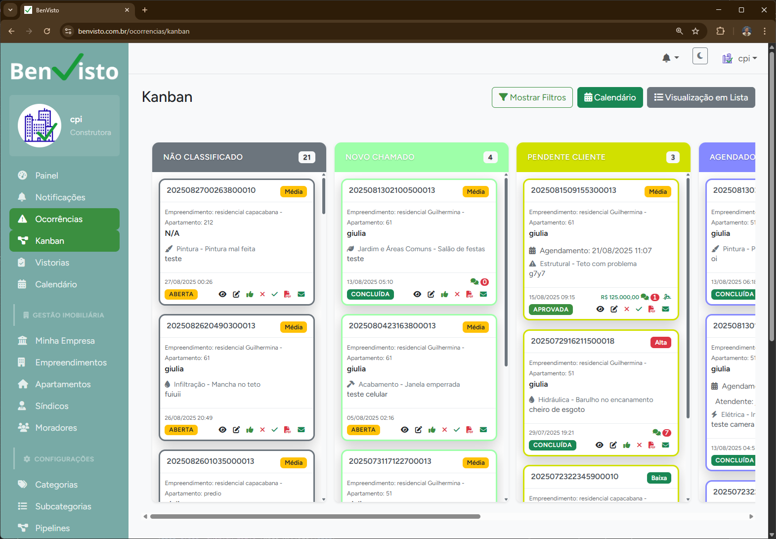 Gestão de Ocorrências